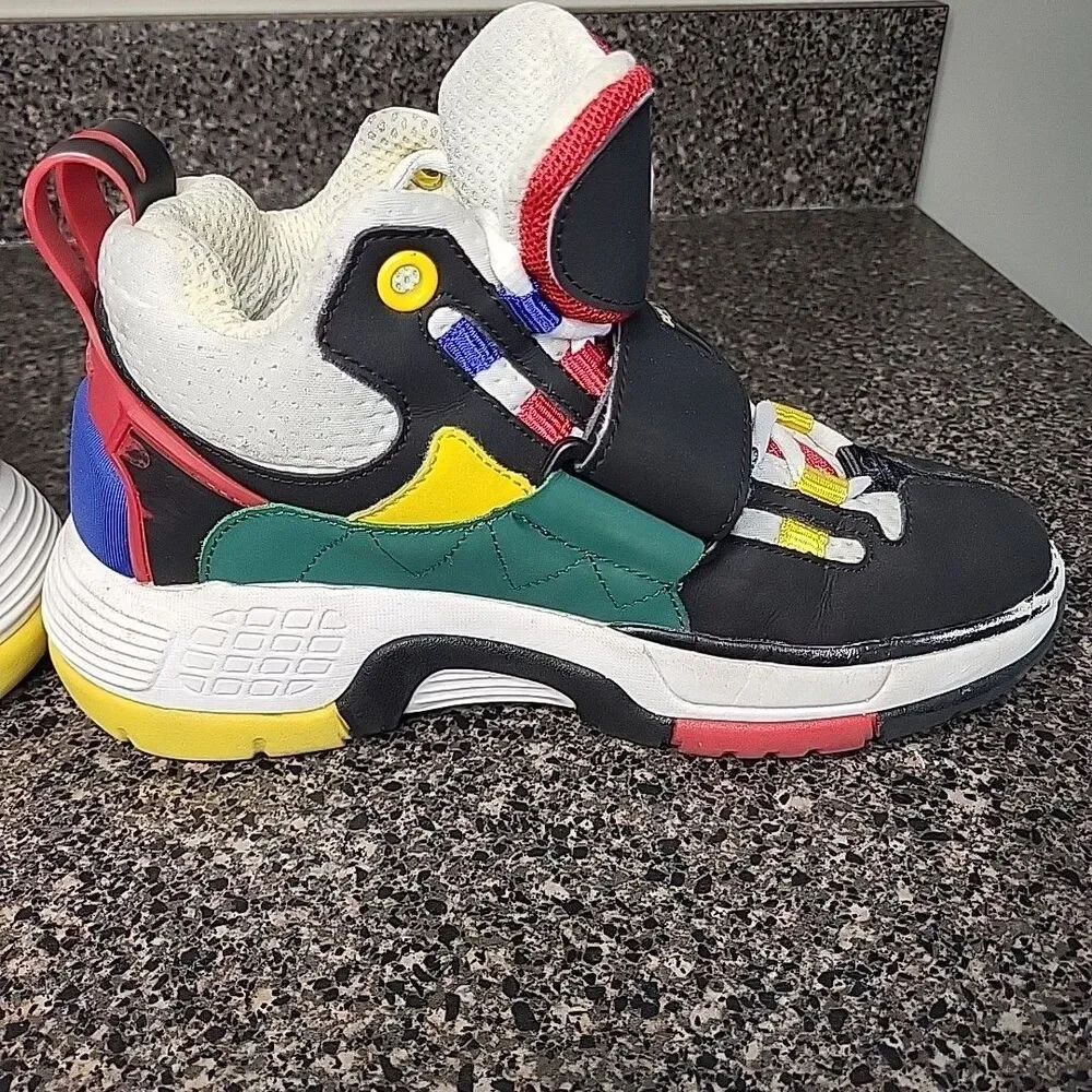 Polo Sport Ralph Lauren Ps100 High Top Shoes Boys‎ Size 5 Black / Multicolor